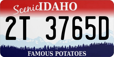 ID license plate 2T3765D