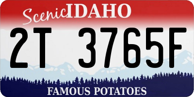ID license plate 2T3765F