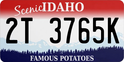 ID license plate 2T3765K