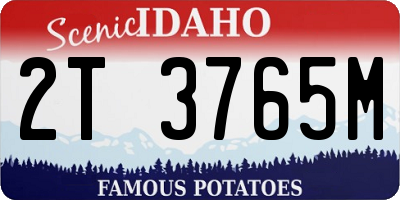 ID license plate 2T3765M
