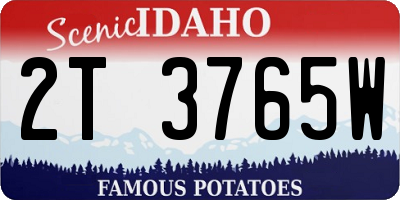 ID license plate 2T3765W