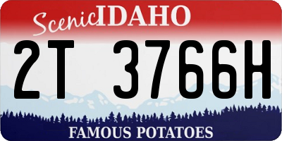ID license plate 2T3766H