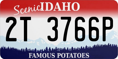 ID license plate 2T3766P