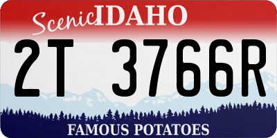 ID license plate 2T3766R