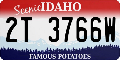 ID license plate 2T3766W