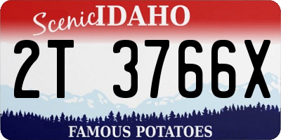 ID license plate 2T3766X