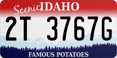 ID license plate 2T3767G