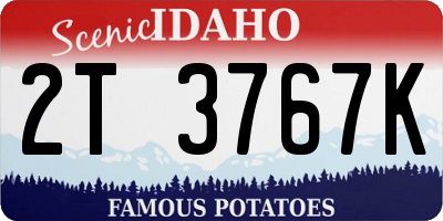 ID license plate 2T3767K