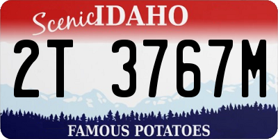ID license plate 2T3767M
