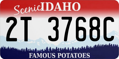 ID license plate 2T3768C