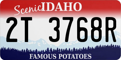 ID license plate 2T3768R