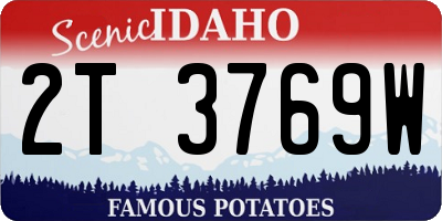 ID license plate 2T3769W