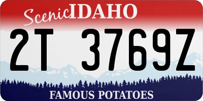 ID license plate 2T3769Z
