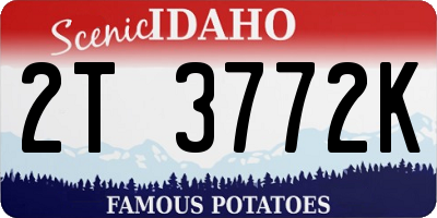 ID license plate 2T3772K