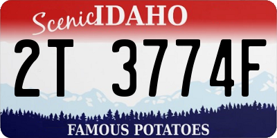 ID license plate 2T3774F