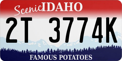 ID license plate 2T3774K