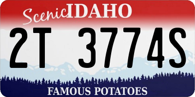 ID license plate 2T3774S