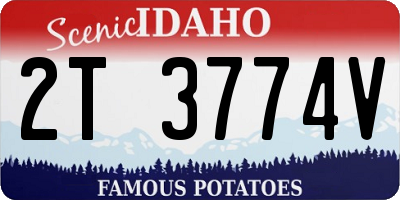 ID license plate 2T3774V