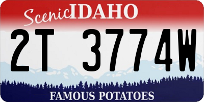 ID license plate 2T3774W