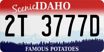 ID license plate 2T3777D