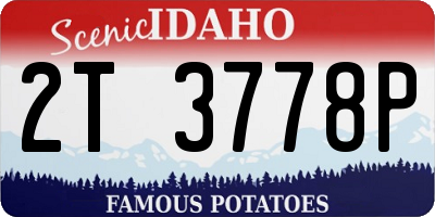 ID license plate 2T3778P