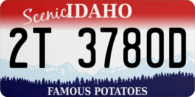 ID license plate 2T3780D