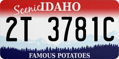 ID license plate 2T3781C