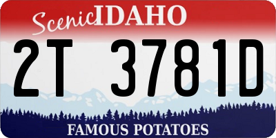 ID license plate 2T3781D