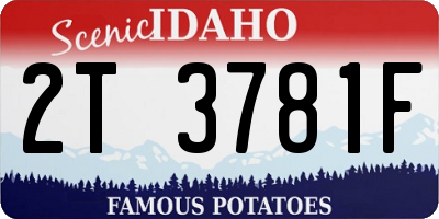 ID license plate 2T3781F