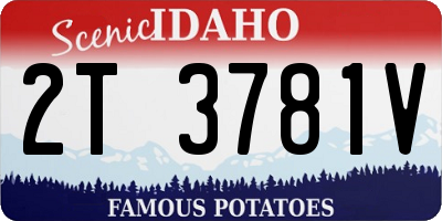 ID license plate 2T3781V