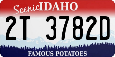 ID license plate 2T3782D