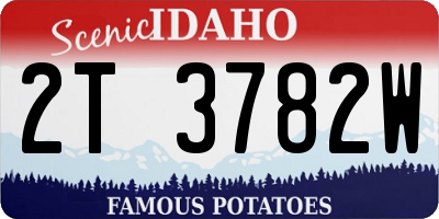 ID license plate 2T3782W