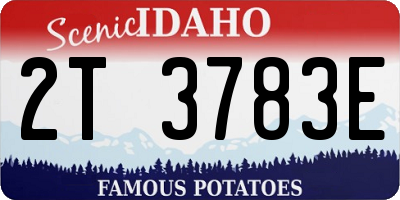 ID license plate 2T3783E