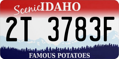 ID license plate 2T3783F