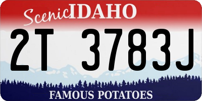 ID license plate 2T3783J
