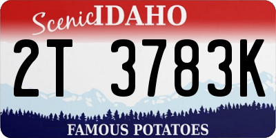 ID license plate 2T3783K