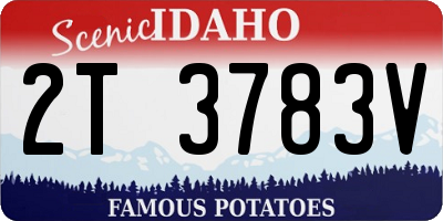 ID license plate 2T3783V