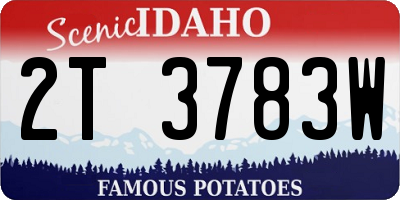 ID license plate 2T3783W