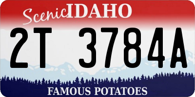 ID license plate 2T3784A