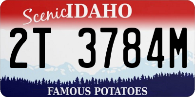 ID license plate 2T3784M