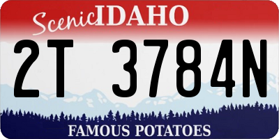 ID license plate 2T3784N