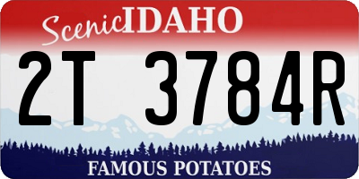 ID license plate 2T3784R