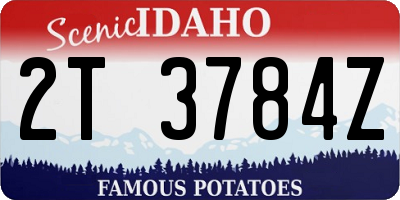 ID license plate 2T3784Z