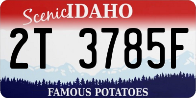 ID license plate 2T3785F