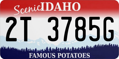 ID license plate 2T3785G