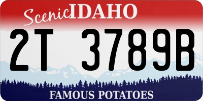 ID license plate 2T3789B