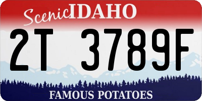 ID license plate 2T3789F