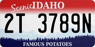 ID license plate 2T3789N