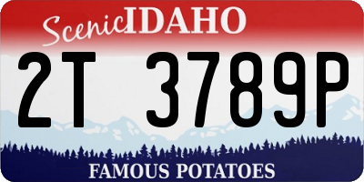 ID license plate 2T3789P