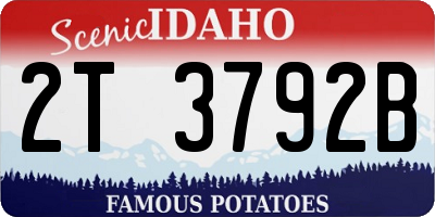 ID license plate 2T3792B